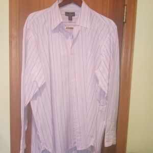STEVE AND BARRY'S MENS XXL PINK WITH BLUE STRIPS LONG SLEAVE